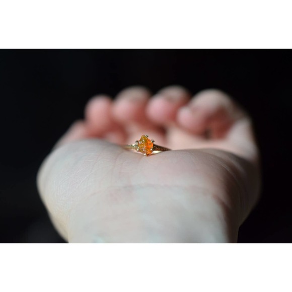 Size 5 14k Gold Opal Ring, Raw Opal Engagement Ring, Solid Gold Engageme… - Picture 7 of 8